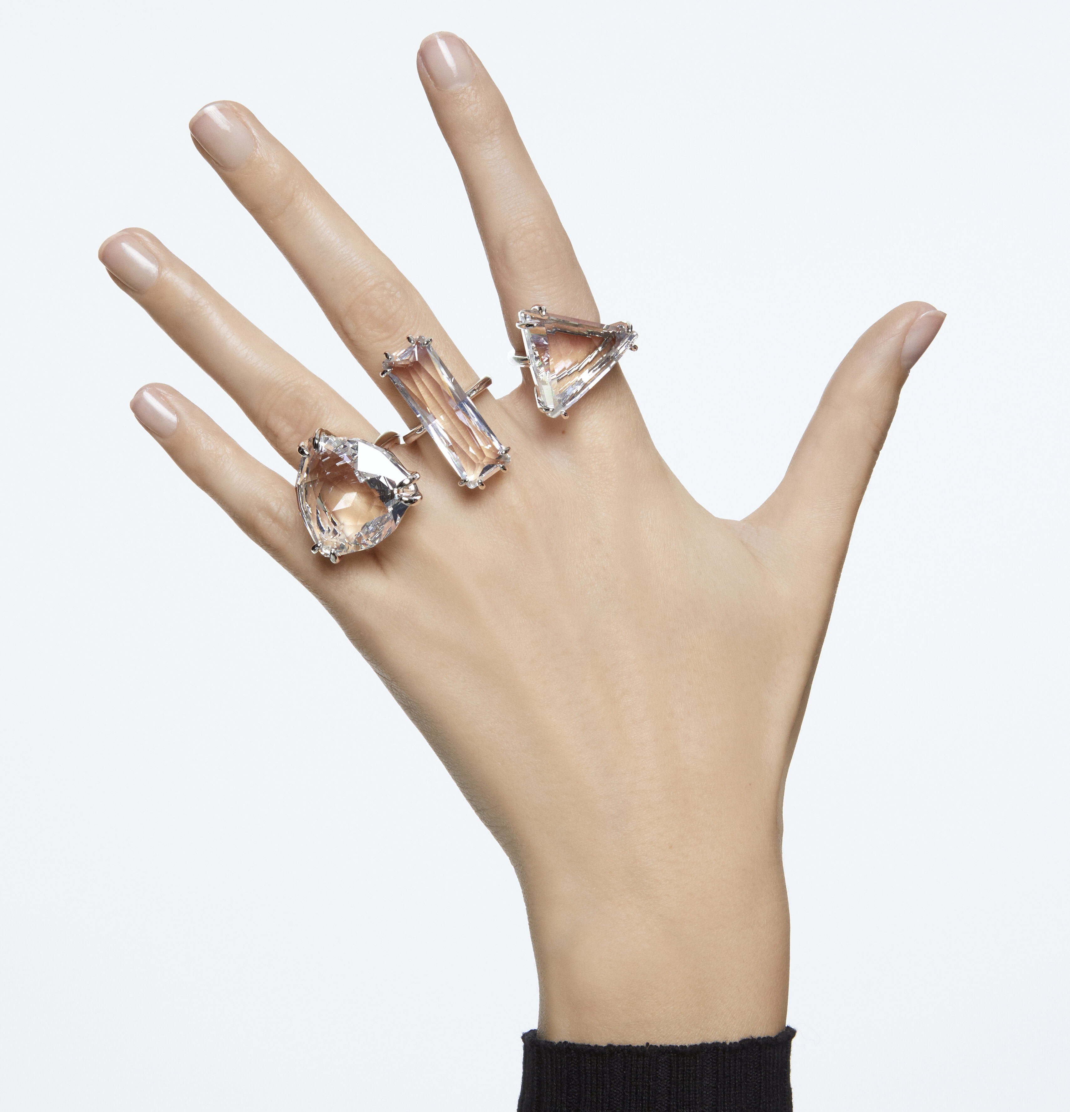 Buy Swarovski Mesmera cocktail ring Set White Rhodium plated